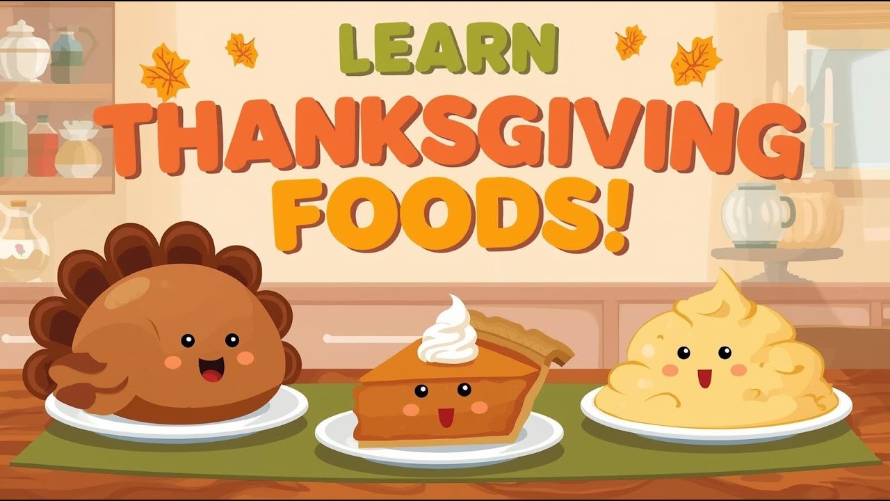 Learn Thanksgiving Foods! | Learn Food Names and Vocabulary | Fun Educational Video
