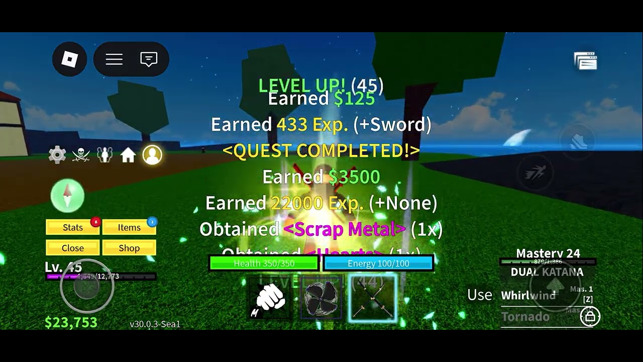 Beat blox fruits with only swords part 1