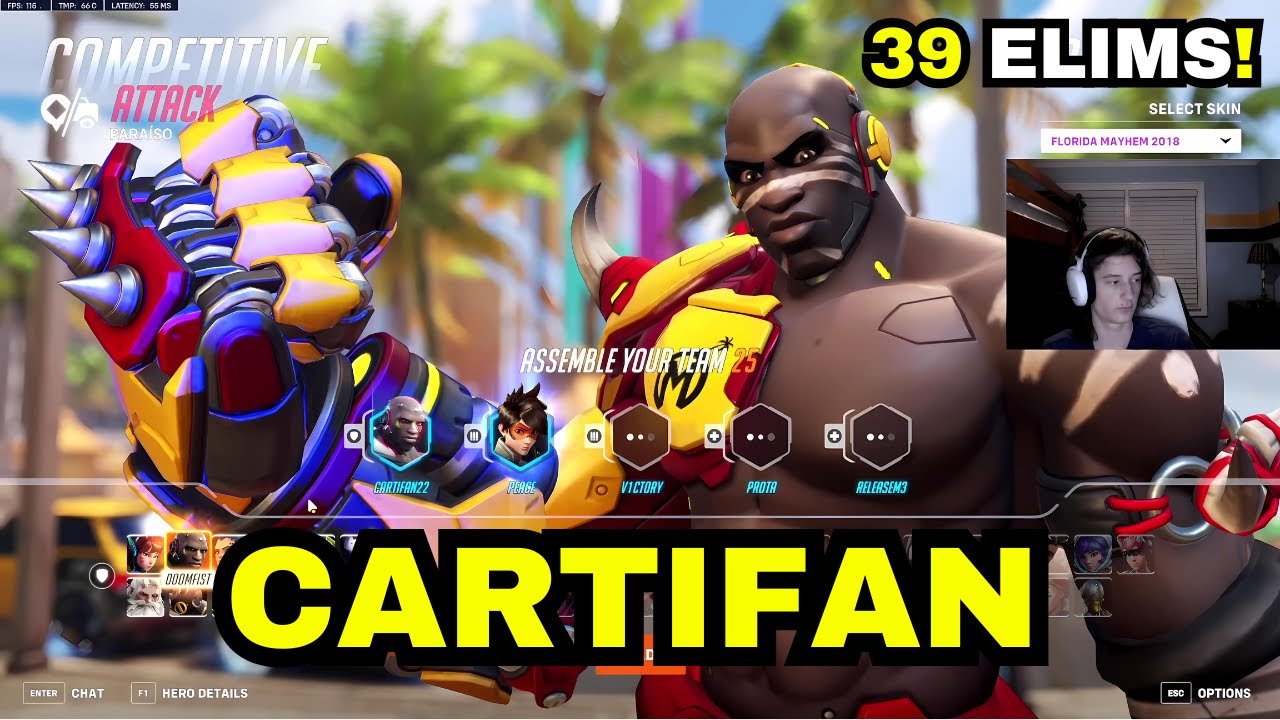39 Elims! ONE OF THE BEST DOOMFIST! CARTIFAN | PARAISO | OVERWATCH 2 SEASON 12 TOP 500