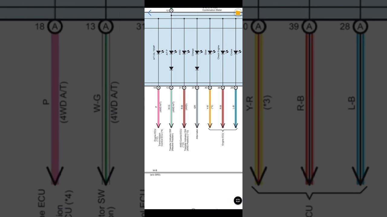 Toyota Hilux 2005, Combination meter, wiring diagram