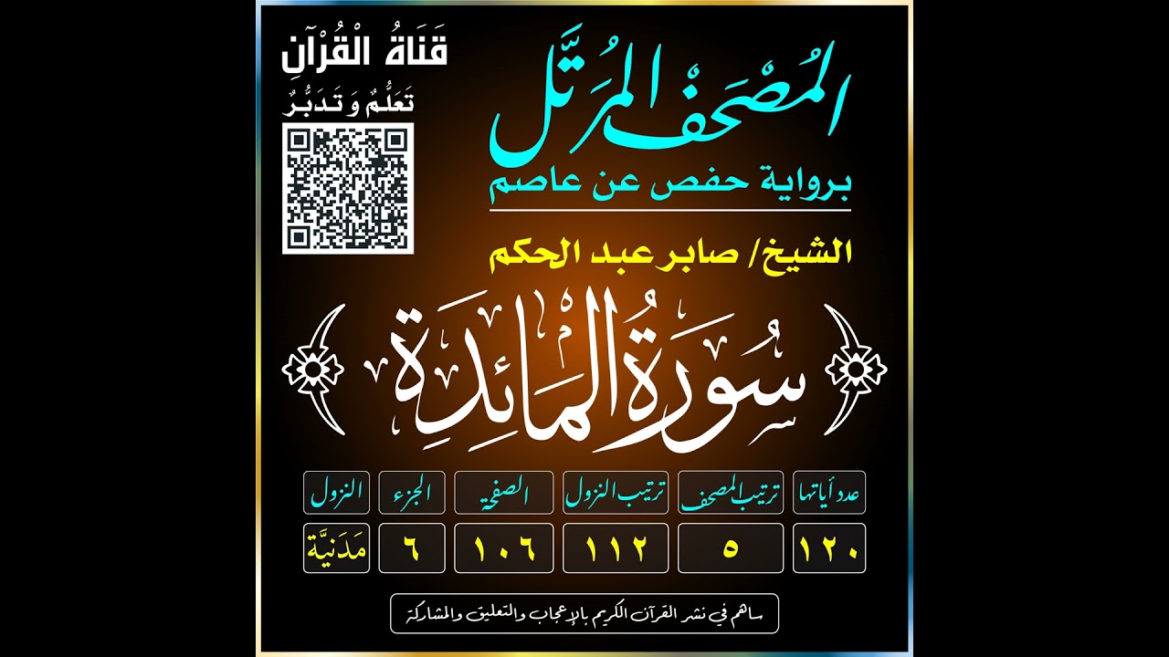 Surat Al-Mā’idah (The Table spread with Food)-سُورَةُ المَائِدَة