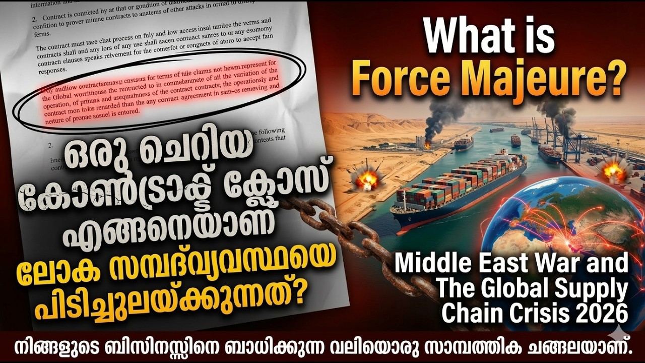 ഗൾഫ്  മുതൽ ഇന്ത്യൻ വിപണി വരെ നീളുന്ന പ്രതിസന്ധി. Study on FORCE MAJUERE:War&Contractual Immunity.