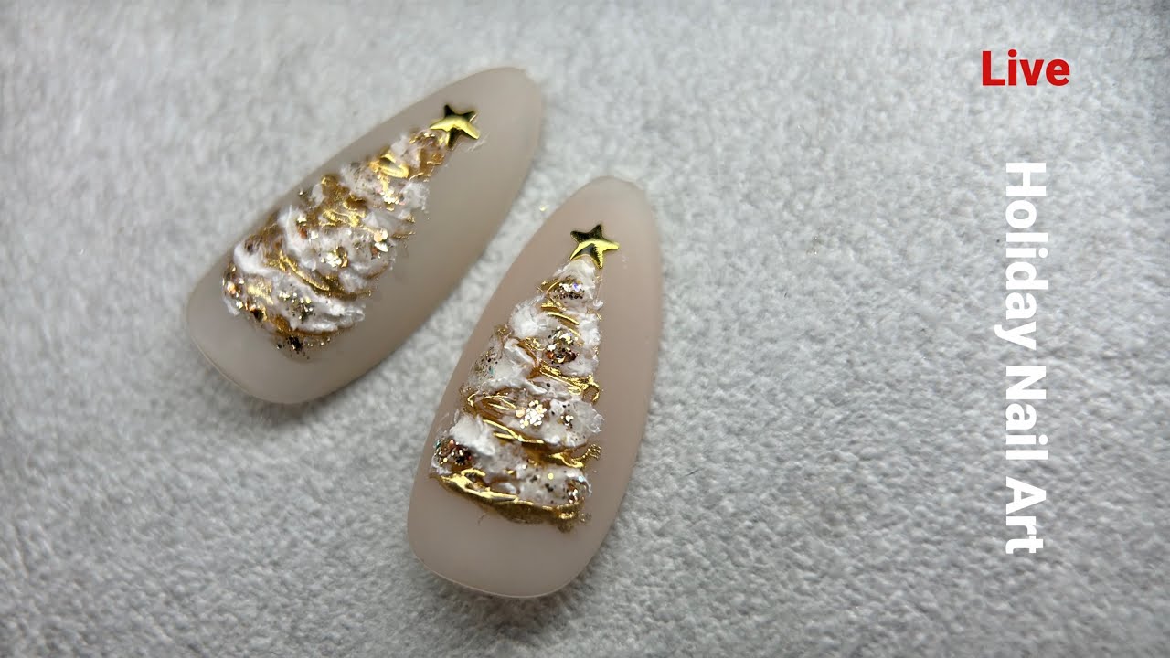 Live Process | Silent Christmas Tree Nail Art 
