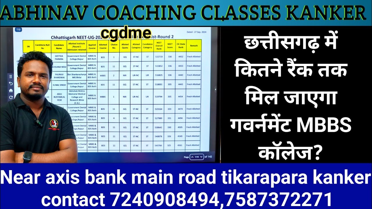 छत्तीसगढ़ में कितने रैंक तक मिल जाएगा गवर्नमेंट MBBS कॉलेज?#neetcoachings#neet #viral #video 
