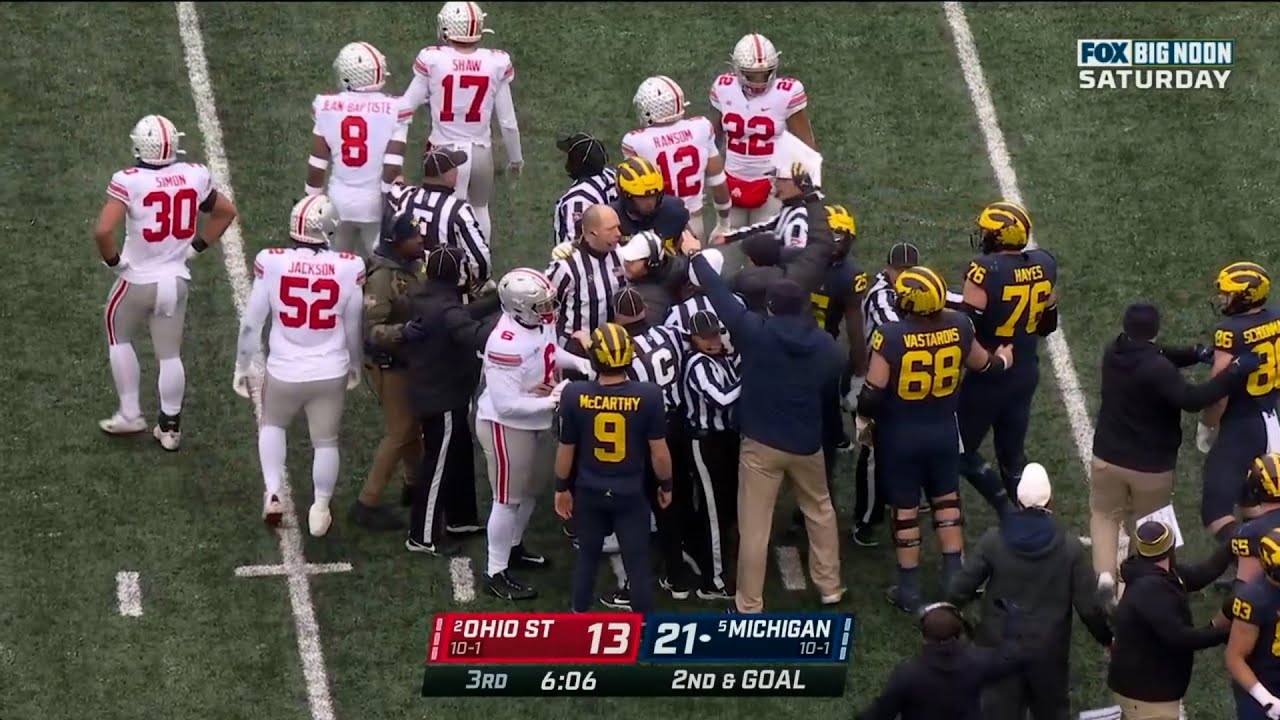 Fight breaks out in Ohio State vs Michigan game 2021 College Football