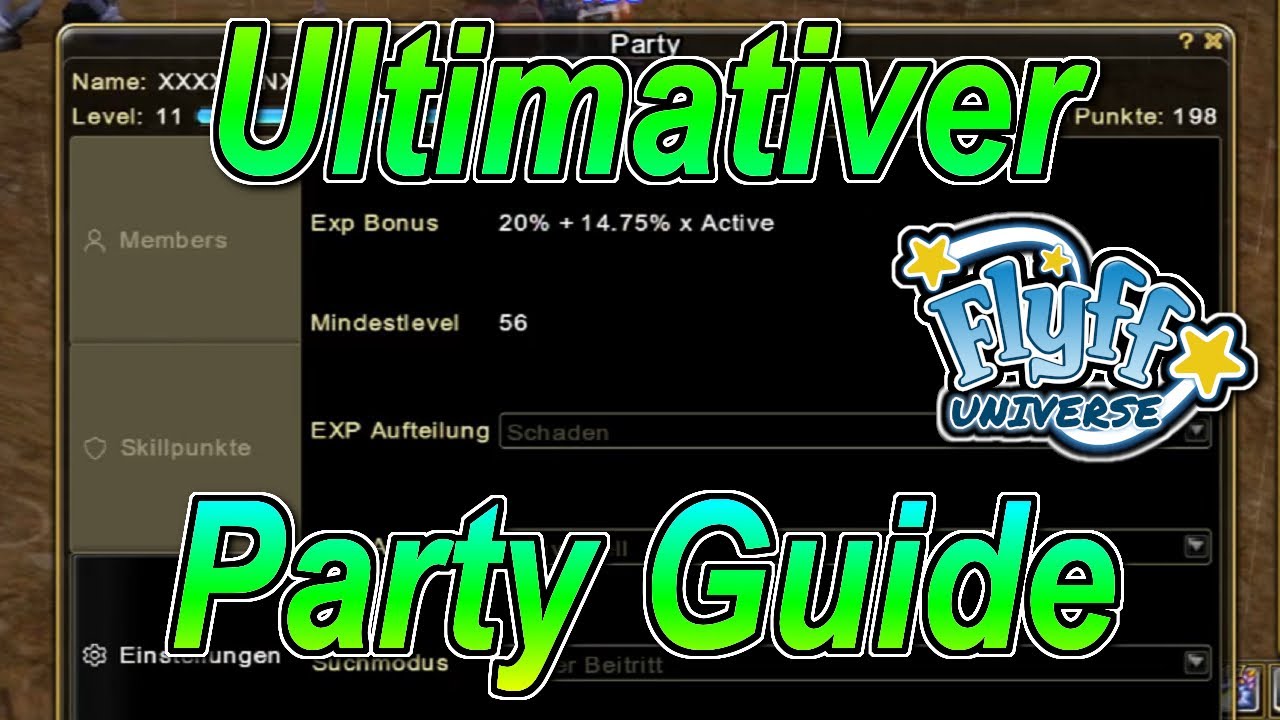 Flyff Universe - Ultimativer Party und EXP Guide, Schneller Leveln! Beste Partyeinstellungen