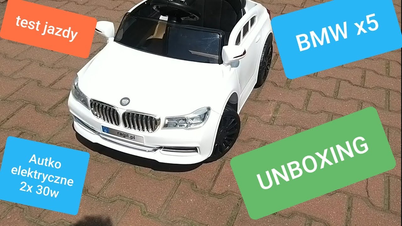 Autko Elektryczne samochodzik dla dzieci BMW x 3  x 5 testy jazdy UNBOXING