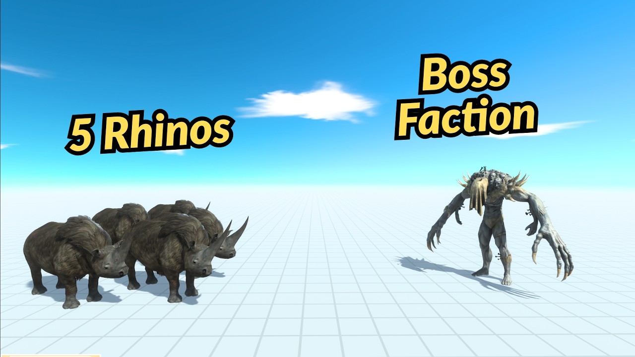 5 Woolly rhino vs Boss faction animal revolt battle simulator