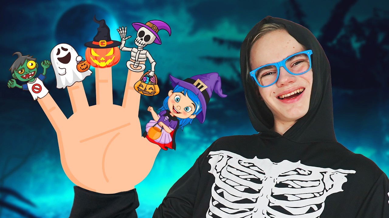 Halloween Finger Family 👻 Nursery Rhymes Compilation 9 Mins | Poli and Nick