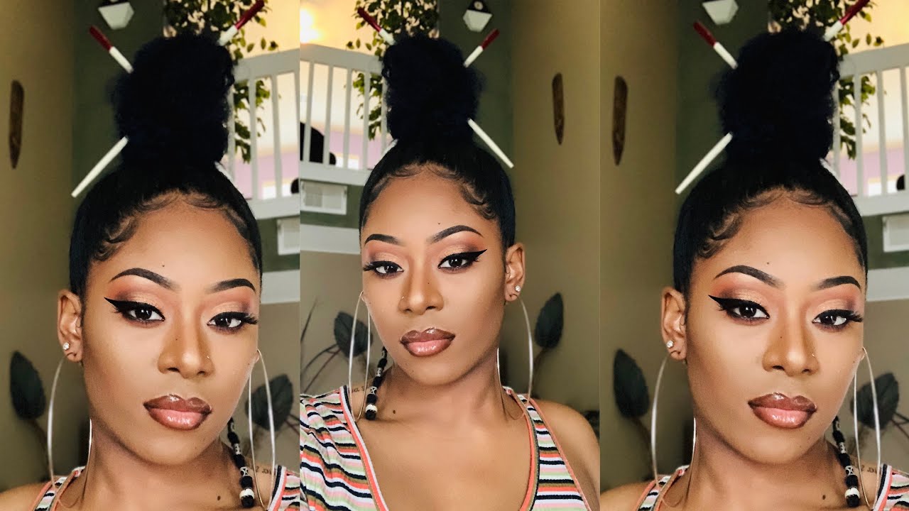 NINJA TOP KNOT BUN WITH CHOPSTICKS (FOR THICK NATURAL HAIR)