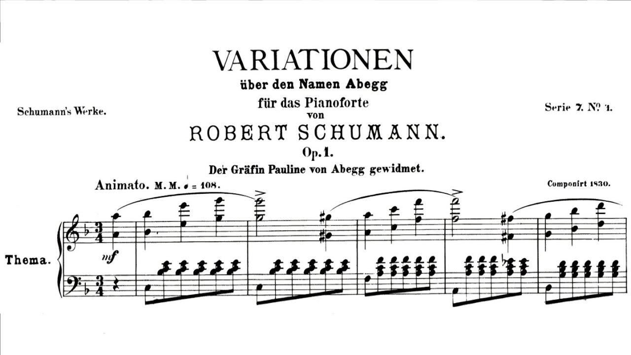 Robert Schumann - Abegg Variations, Op.1 [Yunchan Lim]