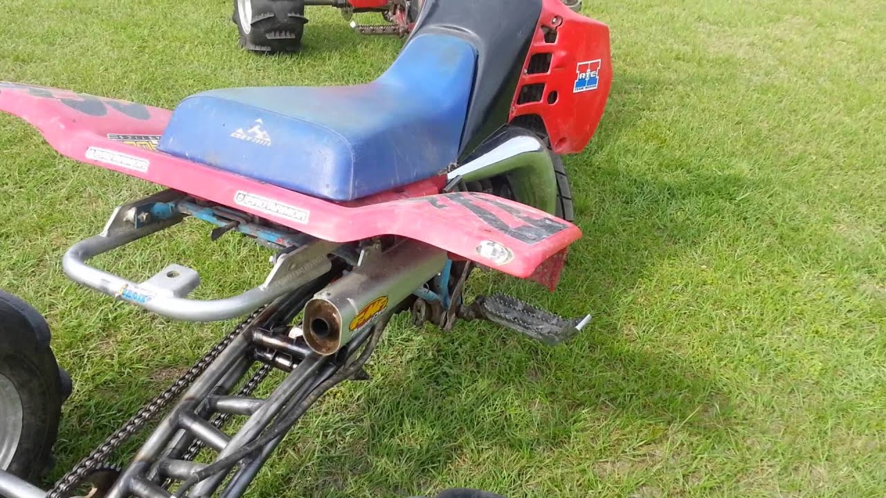 My two ATC250Rs. Exenteded Swingarms, paddle tires, custom junk and more.