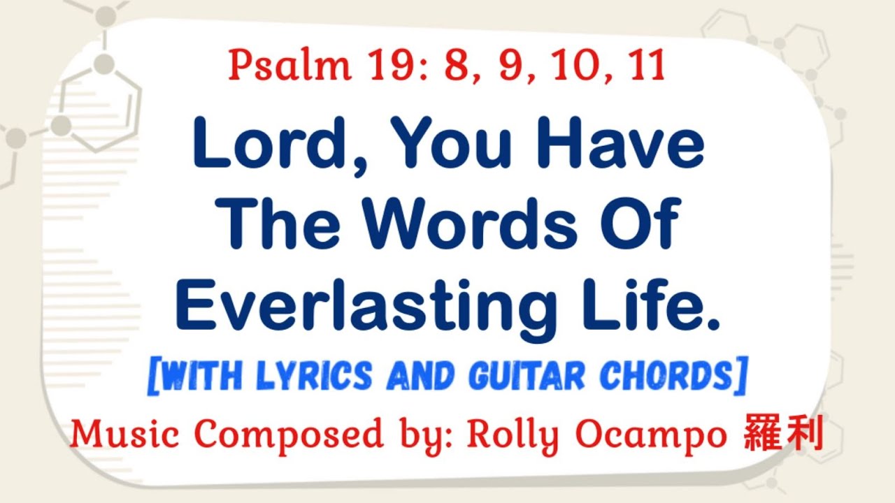 PSALM 6: April 4, 2026 Easter Vigil | Psalm 19: Lord, You Have The Words Of Everlasting Life.