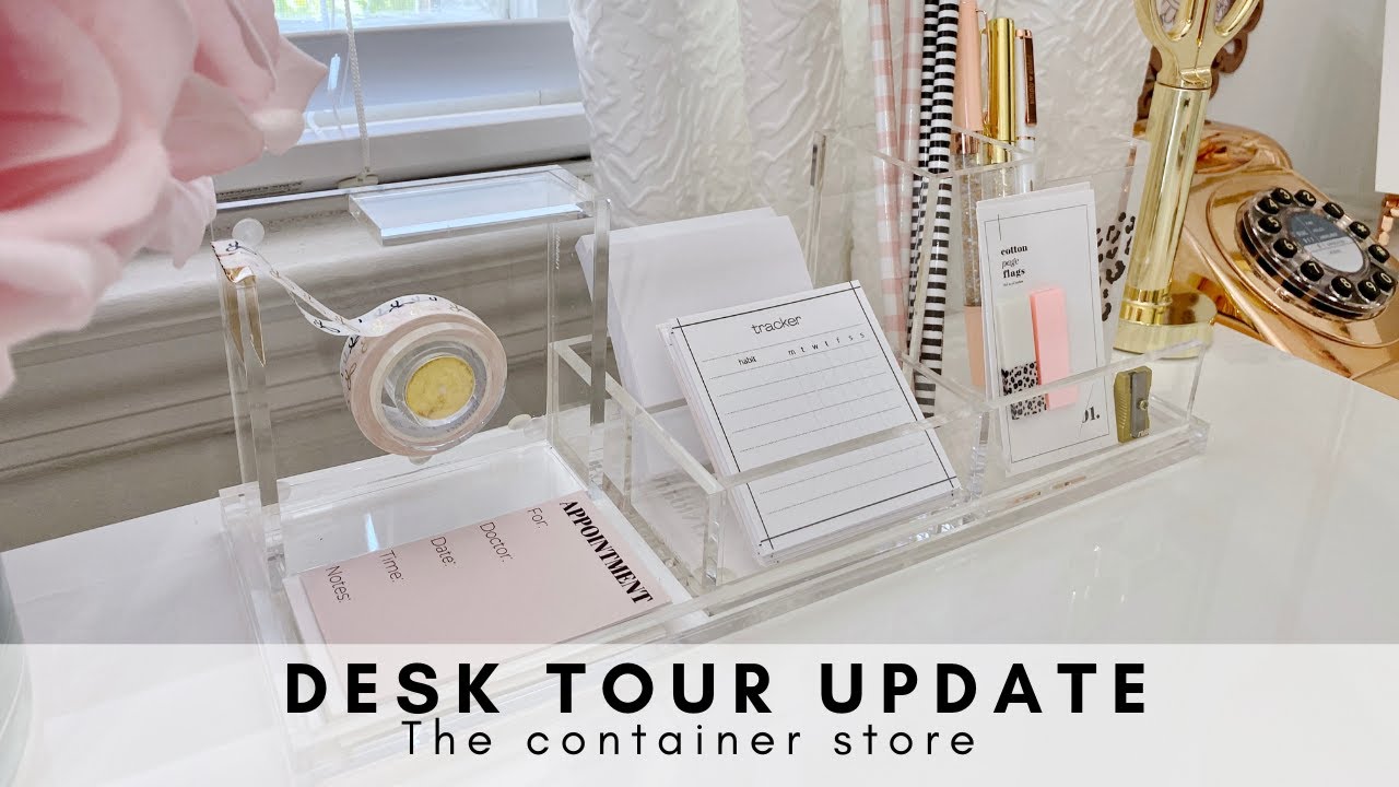 DESK TOUR UPDATE | The Container Store Desk Decor 