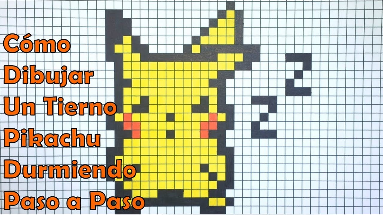 Cómo Dibujar un Tierno Pikachu Durmiendo en 8 bit o Pixel Art! TUTORIAL PASO A PASO mxf