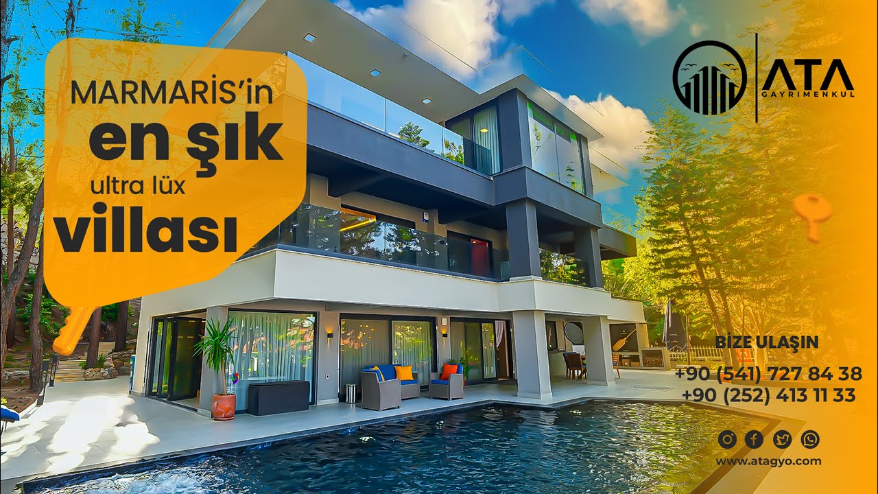 ATA’DAN MARMARİS’İN EN ŞIK VE PRESTİJLİ TAM MÜSTAKİL VİLLASI EŞYALI OLARAK SATIŞTADIR.
