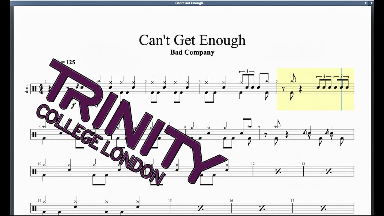 Can't Get Enough Trinity Grade 4 Drums