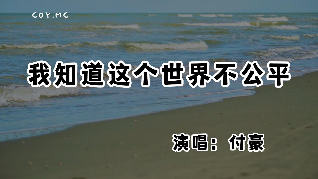 付豪 - 我知道這個世界不公平『夜深人靜窗外風景是燈火通明』（動態歌詞/Lyrics Video/無損音質/4k）
