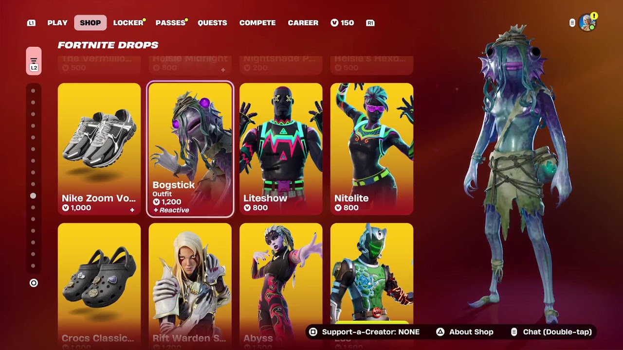Fortnite item shop.