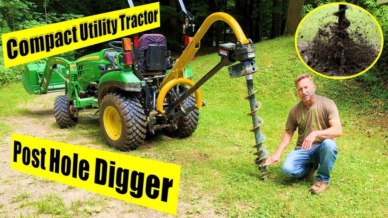 CountyLine Post Hole Digger on Sub-Compact Utility Tractor