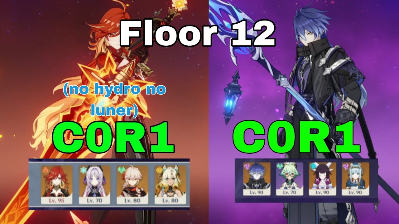 F2p Mavuika and Flins vs spiral abyss floor 12 