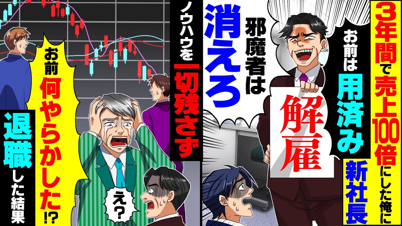【スカッと】倒産寸前の支社を3年間で売上100倍にした俺に新社長「給料高すぎｗ 邪魔者は出てけ」ノウハウを一切伝えず退職した結果【漫画】【漫画動画】【アニメ】【スカッとする話】【2ch】