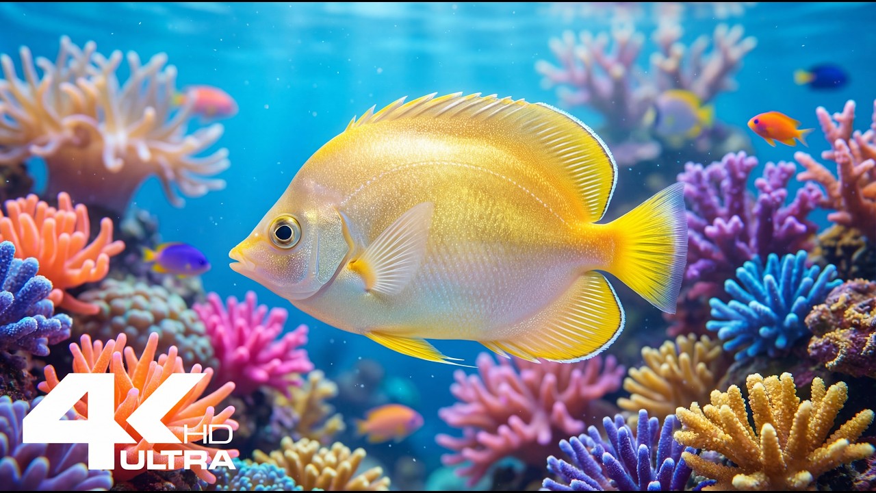 4K Relaxing Aquarium Video with Soothing Music | Peaceful Fish Ambience