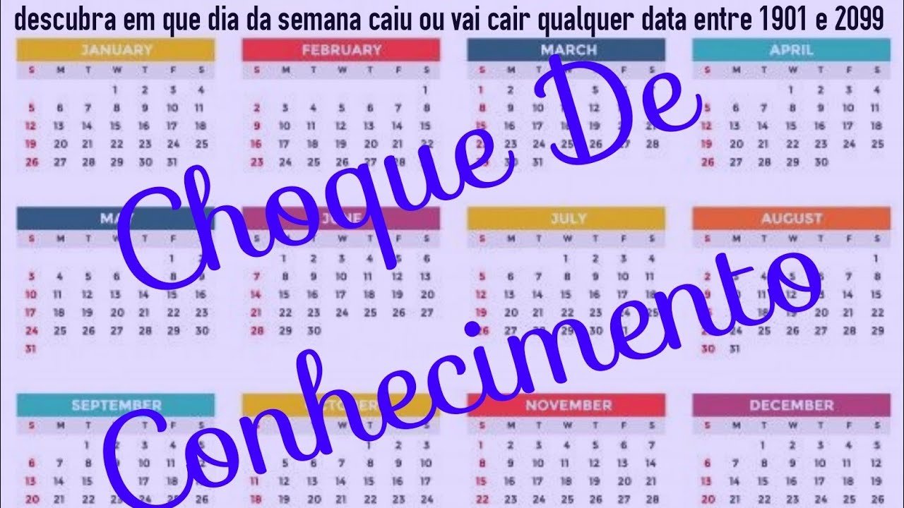 Truque fant&aacute;stico para saber em que dia da semana cai qualquer data