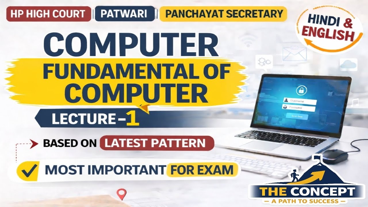 Fundamental of Computer : Lecture-1 for HP Patwari / High Court / Panchayat Secretary of HPRCA Exams