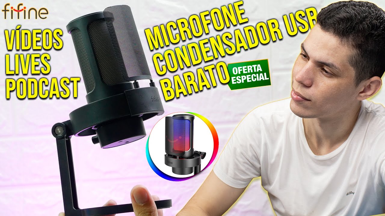 Microfone USB RGB FIFINE AmpliGame A8 – Qualidade Profissional e Preço Baixo! (Unboxing + Teste)