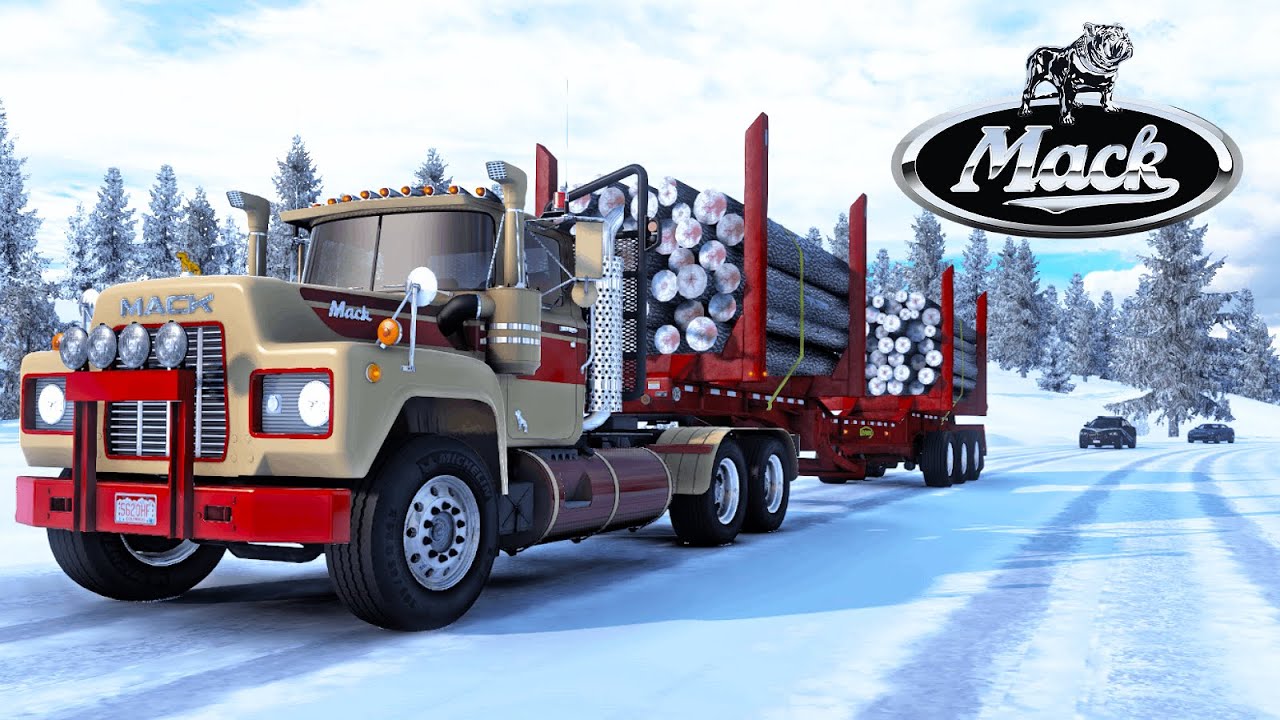 Mack Truck Delivering Logs In The Snow - ATS 1.43