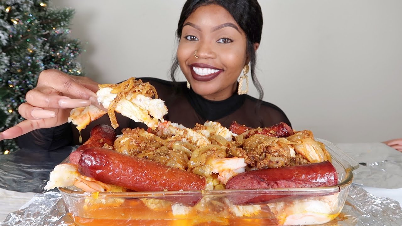 DESHELLED SEAFOOD BOIL!! KING CRAB LEGS +SEAFOOD BOIL MUKBANG 먹방 EATING SHOW! EATWITHQUE