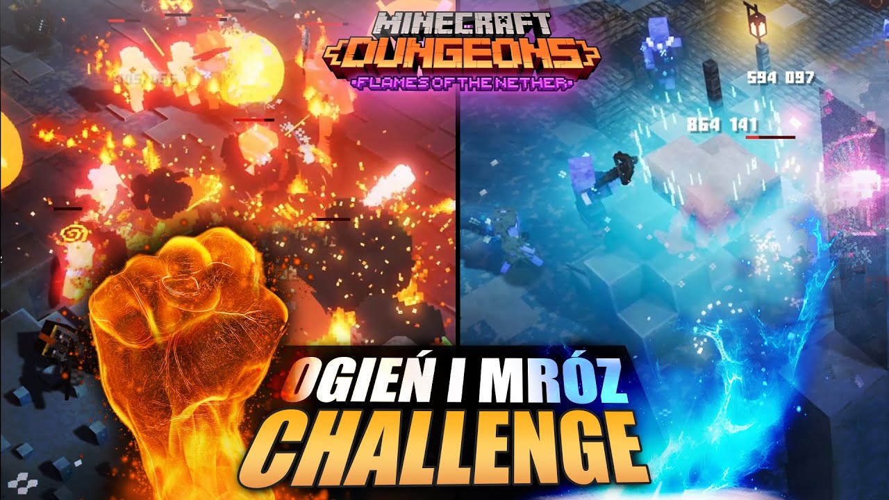 WŁADCY OGNIA i MROZU | Topolo & Waffel CHALLENGE - Minecraft Dungeons