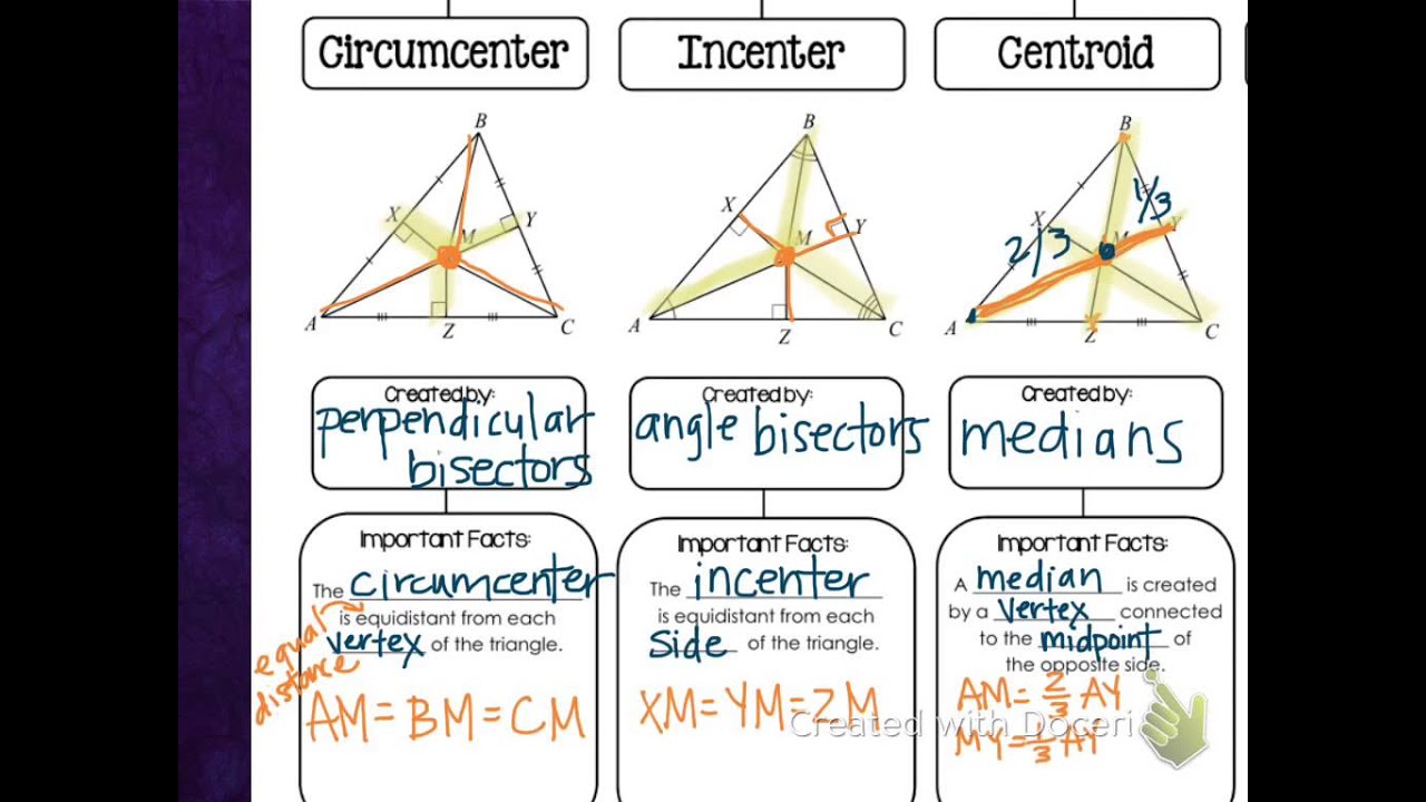 centers of triangles