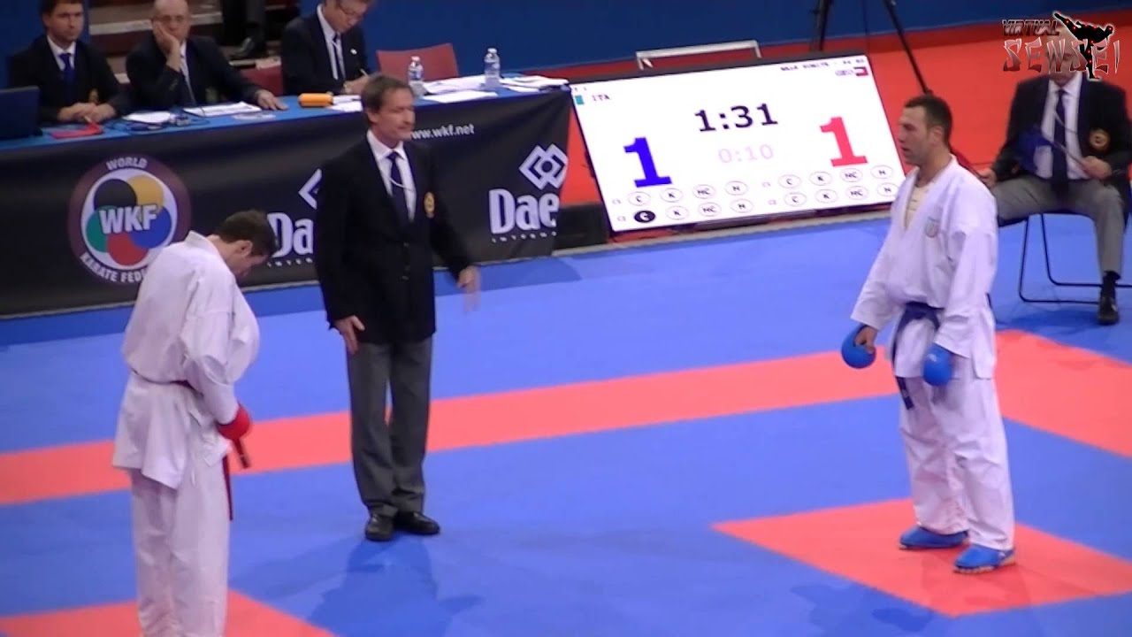 Arkania vs Loria - Male kumite -84 kg - 21st WKF World Karate Championships Paris Bercy 2012