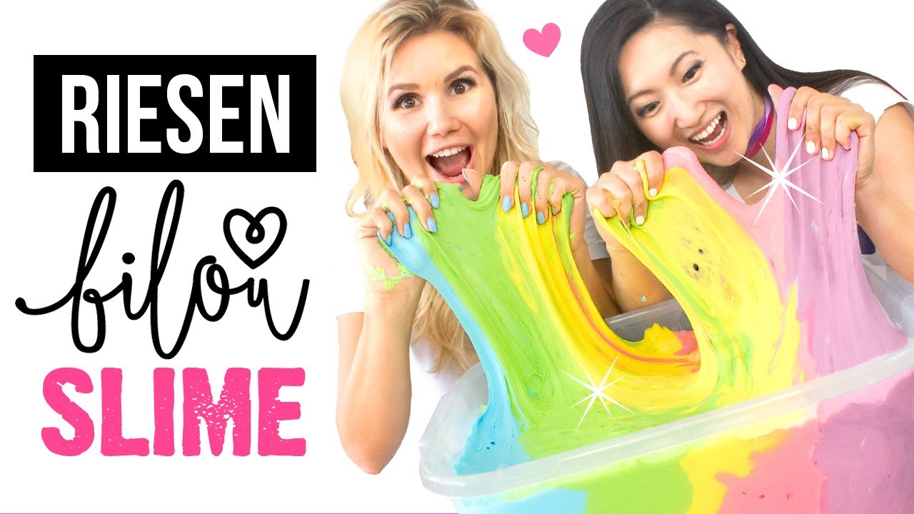 RIESEN Bilou SLIME 💕 DIY Regenbogen Schleim ☁️ Basteln Anleitung 🦄 Slime selber machen deutsch
