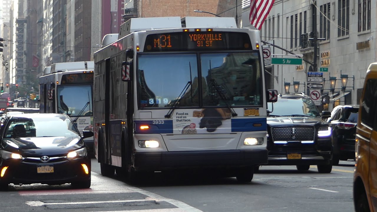 MTA NYCT Bus: 2009 Orion VII NG M31 & M57 Buses #3933 #3907 at Madison Ave-E 57th St (PM Rush Hour)
