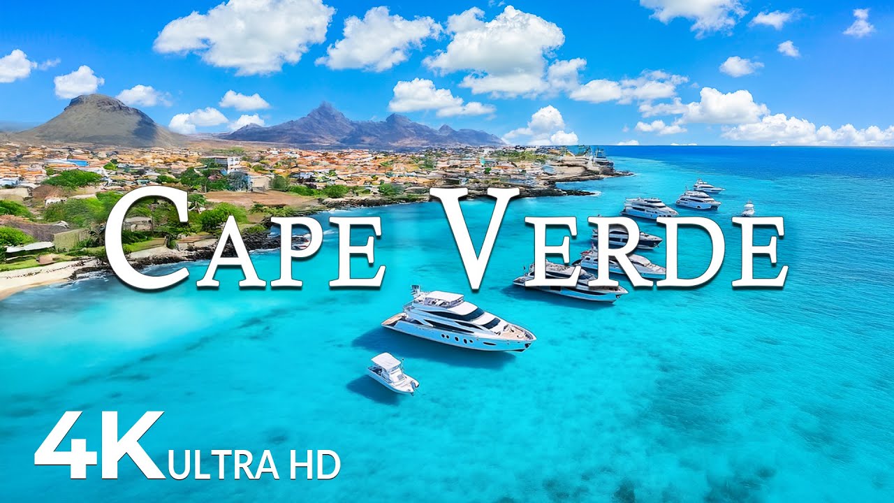 FLYING OVER CAPE VERDE (4K UHD) - Amazing Beautiful Nature Scenery with Relaxing Music - 4K VideoUHD