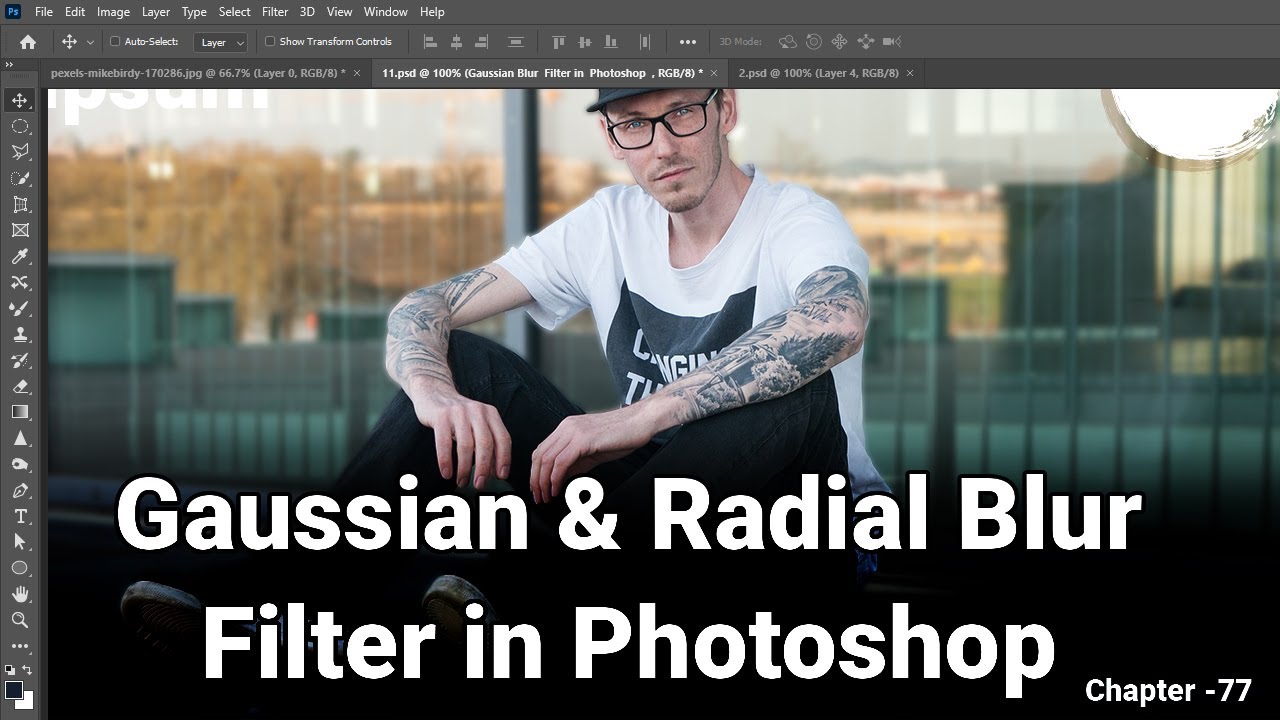 How to use Gaussian and Radial Blur Filter in Photoshop | Photoshop Tutorial Hindi | Chapter 77