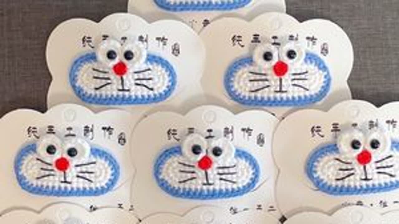 哆啦发夹🧶附详细视频教程 #手工编织零基础教学 #钩针教程 #手工diy #我的手工作品 #玩毛线 @DOU+上热门 @抖音创作小助手 @抖音小助手