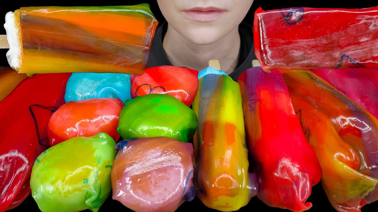 ASMR Fruit Roll-Ups Ice Cream *Magnum Chocolate, Mango Mochi, Icee Bomb Pop, Creamsicle, Sandwich