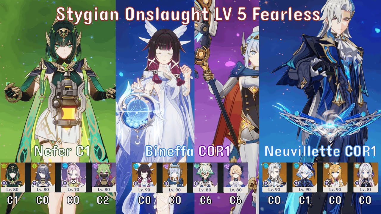 Nefer C1 / Ineffa C0R1 & Columbina C0R1 / Neuvillette C0R1 Freeze - Stygian Onslaught 6.3 Fearless