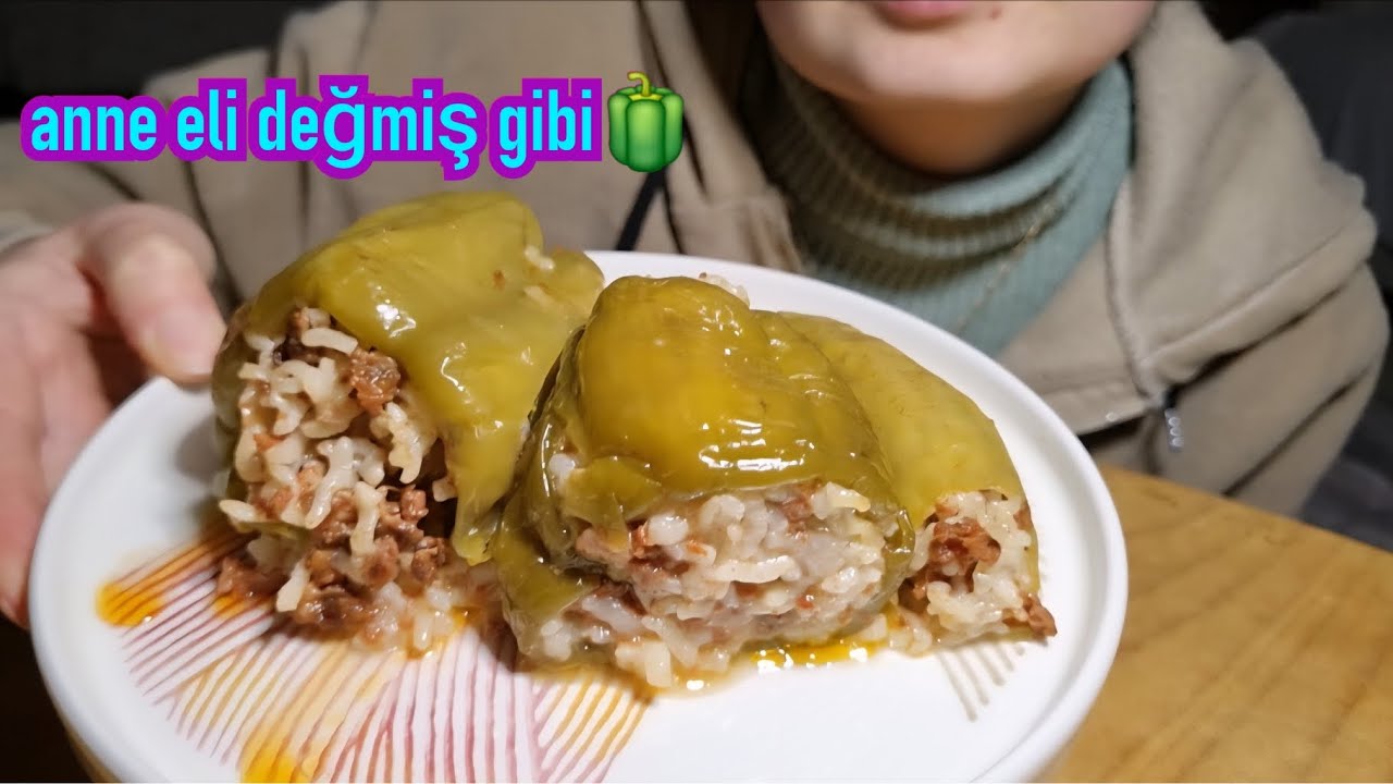 EV yapımı biber dolması 🫑(efsane oldu ) 