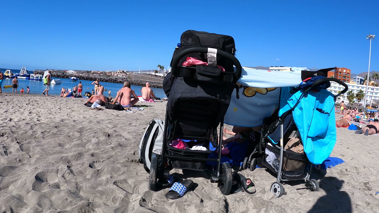 Playa de la Pinta // Beach Walk Tour Costa Adeje - Tenerife Spain December 2021 4K