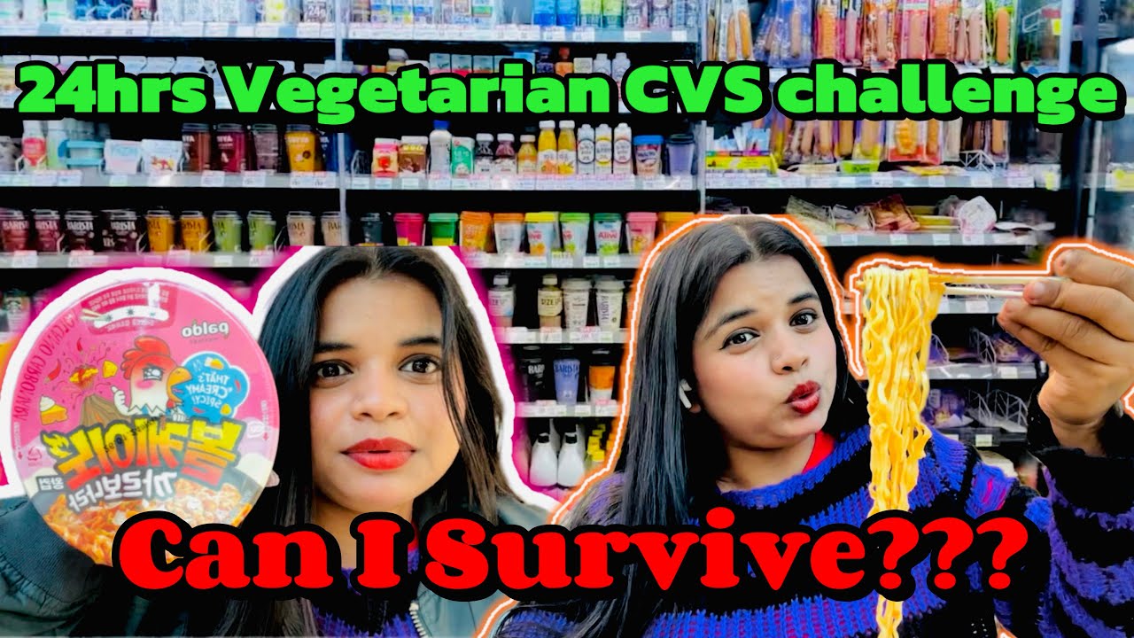 🇰🇷 My First 24 Hours Vegetarian Korean Convenience Store Challenge | What Koreans think about Indian