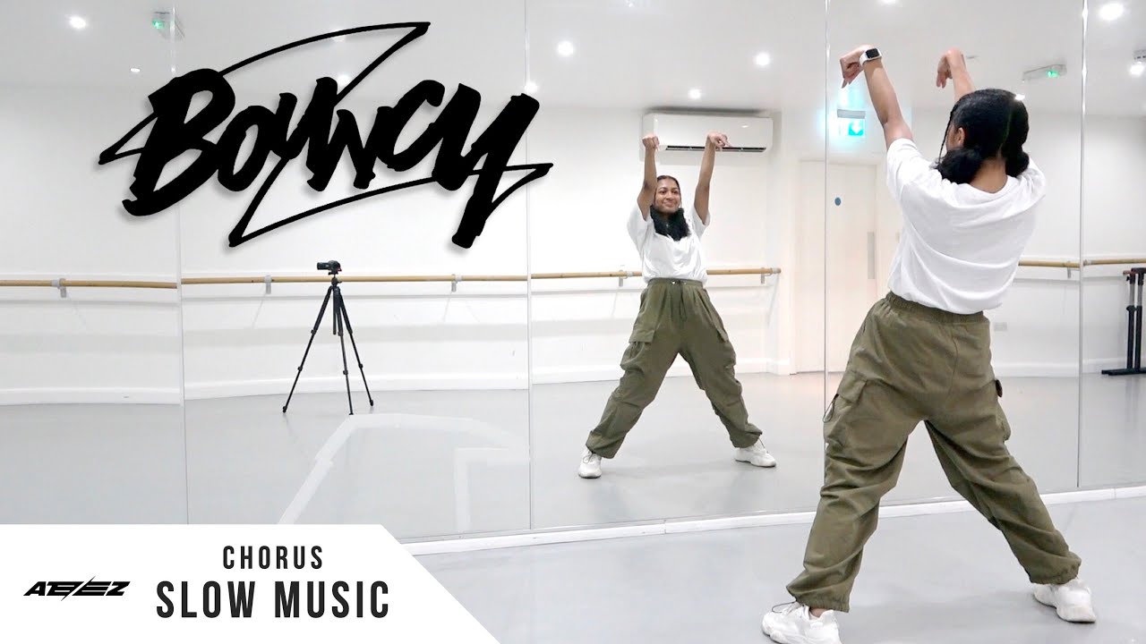 ATEEZ(에이티즈) - 'BOUNCY (K-HOT CHILLI PEPPERS)' - Dance Tutorial - SLOW MUSIC + MIRROR (Chorus)