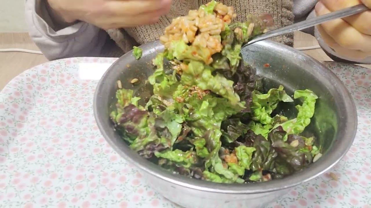 #귀리밥 상추비빔밥#통귀리#상추#고추장,올리브유