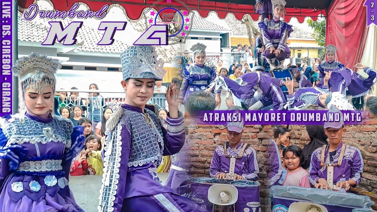 ATRAKSI Penampilan MAYORET drumband MTG | Live: ds. Cirebon Girang - Cirebon (2/3)