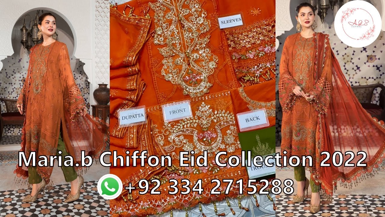 Maria b Chiffon Eid Collection 2022 | #MariaB luxury Unstitched Chiffon Collection | AQS Clothing