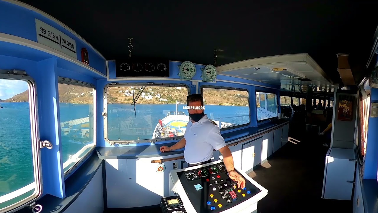 FB Ekaterini P – Arrival and Departure from Andros port through the bridge (360ᵒ - #degree  video)